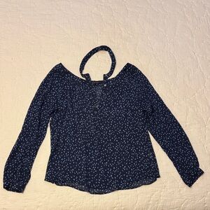 Elegant Navy Blue Women's Blouse